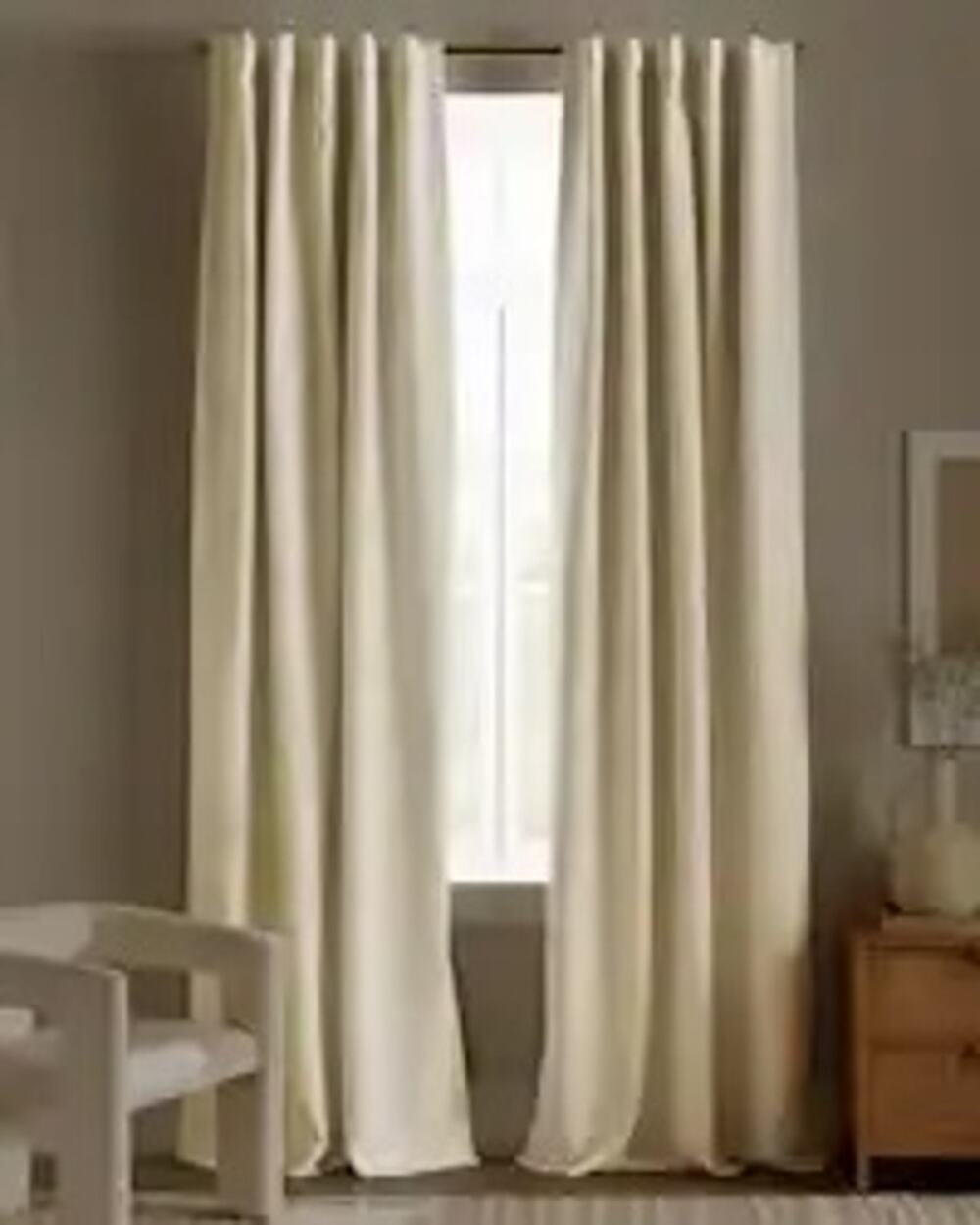 Quince European Linen TRUE BLACKOUT Curtain Set of 2 96” X 84" Ivory MSRP $288